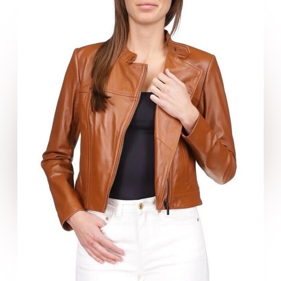 Michael Kors Women's 100% Lambskin
Leather Moto Jacket NWT 250.00 - Picture 2 of 6